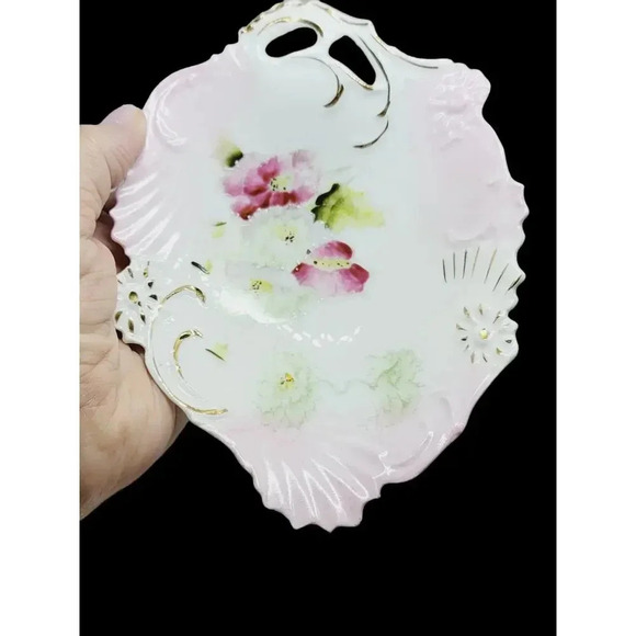 Vintage Fine China Hand Painted Floral Candy Dish Set - Picture 9 of 13